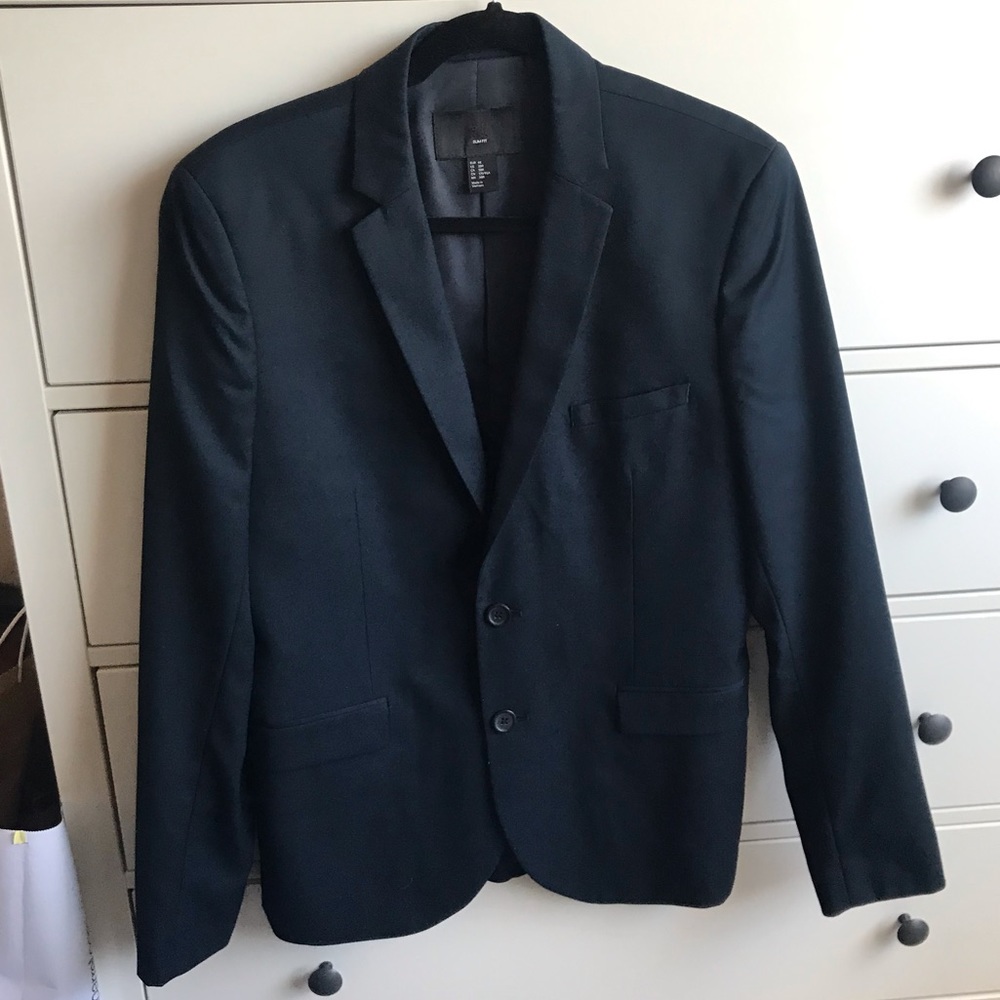 H&M Men’s Navy Suit Jacket Slim Fit